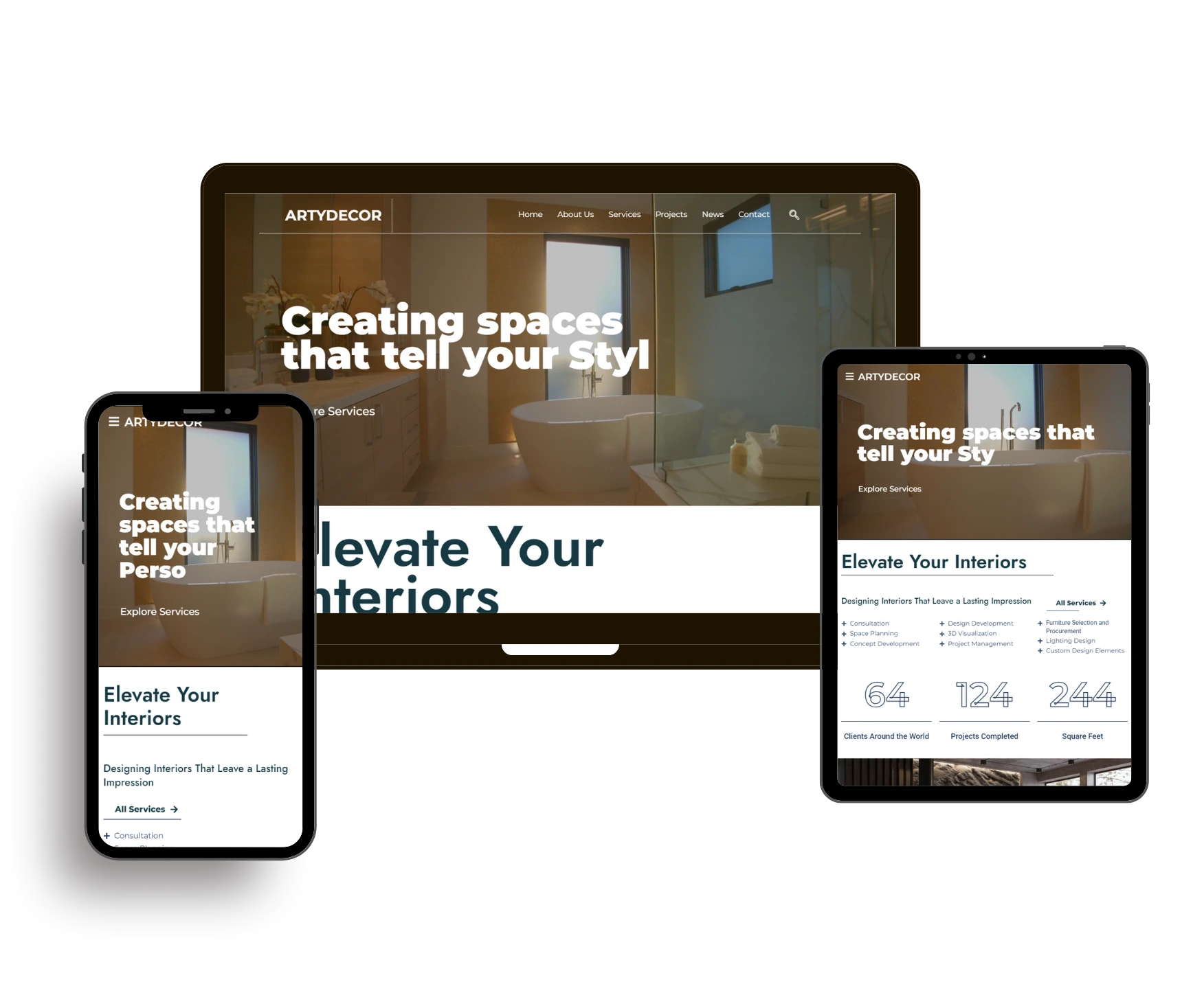 Artydecor Interiors | Elegant Website Design Portfolio | NextUpgrad
