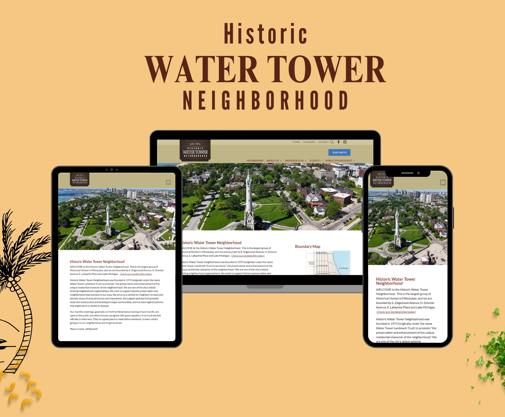 Historic Water Tower Neighborhood Civic Website Design | NextUpgrad